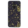 Golden-Butterfly-Black-Gold-Floral-Print-Flowers-Butterflies-Impact-Resistant-49 phone case for LG Xpression Plus 2 for Women Men Gifts Soft silicone Style Shockproof - Golden-Butterfly-Black-Gold-Flo