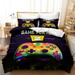 3Piece Gaming Duvet Cover Set Kids Gamepad Cartoon Bedding Set Full Video Games Duvet Cover Set Bedroom Decor 1 Quilt Cover 2Pillowcase(No Comforter)