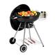 28 inch Charcoal Grill with Bowl Portable Charcoal Grill with Wheels Porcelain-Enameled Lid with Slide Out Ash Catcher Round Barbecue Kettle Grill Bowl Wheels for Outdoor Party Camping Picnic