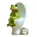 Miulika Frog Statue for Garden Outdoors Frog Figurine Gift Ornament Sculpture for Garden Office Table Balcony Living Room Toilet frog