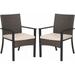 Outdoor Patio Dining Set 9 PCS Patio Furniture Set with Extendable Metal Table and 8 Rattan Wicker Chairs Beige Cushion