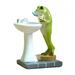 figatia Frog Statue for Garden Outdoors Frog Figurine Gift Ornament Sculpture for Garden Office Table Balcony Living Room Wash frog