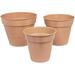 Traditional Planter Pot for Indoor or Outdoor Plant Flower - Set of 3 - Flowers Plants Trees Porch Garden Pots - Rust and Weather Resistant (Set of 3 - Small Medium Large Wheat)