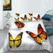 Butterfly Bedding Set Butterfly Duvet Cover Set King Size Butterflies Printed Comforter Cover Set for Girls Kids Teens 1 Quilt Cover 2 Pillowcases 3 Piece(No Comforter)