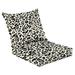 2 Piece Indoor/Outdoor Cushion Set Monochrome animal flower seamless repeat pattern Random placed exotic Casual Conversation Cushions & Lounge Relaxation Pillows for Patio Dining Room Office Seating