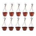 10pcs Hanging Flower Pots Balcony Orchid Pots Pendant Chic Suspended Flowerpots (Brown)