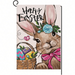 AESTTY Happy Easter Bunny Garden Flag - 12x18 Inch Double Sided Outdoor Decoration - Rabbit Flower Yard Decor - Easter Gift Cute Bunny