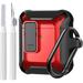 Airpods Case Cover with Lock & Cleaning Kit Rugged Shockproof Airpod 2nd/1st Generation Protective Cases Cover Men Women for Apple iPod 2nd/1st Gen Case Black/Green