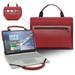 2 in 1 PU Leather Laptop Case Cover Portable Bag Sleeve with Bag Handle for 13.3 HP EliteBook 830 G8 Laptop Red