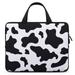 LAKIMCT Black White Milk Cow Print Laptop Bag Computer Bag Briefcase Messenger Bag Waterproof Laptop Case for Work 10 inch