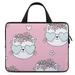 LAKIMCT Pink Cat Laptop Bag Computer Bag Briefcase Messenger Bag Waterproof Laptop Case for Work 10 inch