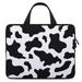 LAKIMCT Black White Milk Cow Print Laptop Bag Computer Bag Briefcase Messenger Bag Waterproof Laptop Case for Work 12 inch