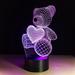 YSITIAN Creative 3D Visual illusion LED Lamp Bear Shape Night Lamp Best Gift For boys Acrylic Table Night light Furniture Decorative F1116-164