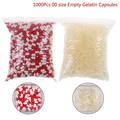 Empty Hard Vacant Gelatin Capsule Size 00# Gel Medicine Pill Vitamin 1000Pcs