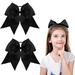 2 Packs Jumbo Cheerleading .. Bow 8 Inch Cheer .. Hair Bows Large Cheerleading .. Hair Bows with Ponytail .. Holder for Teen Girls .. Softball Cheerleader Outfit Uniform .. (Black)