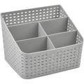 Storage Basket | Cosmetic Box Organiser Versatile Sorting Box Makeup Storage Plastic Grid Storage Basket with 5 Compartments Storage Basket Bin Organizer Divider Tidy Organiser for Home Grey