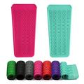 ZAXOP 2 Pack Heat .. Resistant Silicone Mat Pouch .. for Flat Iron Curling .. Iron Hair Straightener Hair Curling Wands Hot .. Hair Tools (Mintgreen-Hotpink)