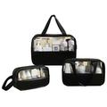 3 Pcs Clear Toiletries Bag Travel Bag Wash Cosmetic Bag Makeup Bag Portable Waterproof Makeup Travel Bag-black