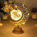 Pcapzz LED Moon Lamp Moon Bedside Lamps Magic Moon Shape Night Light Battery Powered Table Lamp Creative Hanging Ball Moon Lamp Romantic Bedside Decoration for Bedroom Home