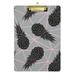 ALAZA Pineapple Fruits Pink Geometric Gray Clipboards for Kids Student Women Men Letter Size Plastic Low Profile Clip 9 x 12.5 in Silver Clip
