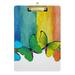 ALAZA Rainbow Color Butterfly LGBT Clipboards for Kids Student Women Men Letter Size Plastic Low Profile Clip 9 x 12.5 in Silver Clip