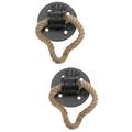 2 PCS Rope Wrought Iron Handle Bungee Cords Heavy Duty Outdoor Pull Handles Drawer Pulls Knobs Wall Hanging Wrist