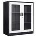 YOSITiuu Metal Storage Cabinet with Doors and Shelves Office Storage Cabinet with Glass Doors Office Cabinet with Storage Shelves and Double Doors for Garage and Utility Room Home Office