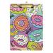 ALAZA Rainbow Donuts Colorful Clipboards for Kids Student Women Men Letter Size Plastic Low Profile Clip 9 x 12.5 in Silver Clip