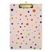 ALAZA Colorful Polka Dot Pink Clipboards for Kids Student Women Men Letter Size Plastic Low Profile Clip 9 x 12.5 in Silver Clip