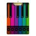 ALAZA Piano Keyboard Music Keys Rainbow Clipboards for Kids Student Women Men Letter Size Plastic Low Profile Clip 9 x 12.5 in Silver Clip