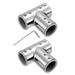 Uxcell 2pcs Adjustable Curtain Rods Corners Connector Tee Joint Connector with Hex Wrench for 1 Inch Bay Window Blind