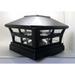 6 Piece Solar Black Finish Post Deck Fence Cap Lights for 5 X 5 Vinyl/PVC or Wood Posts with White LEDs and Clear Lens