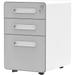 3-Drawer Rolling File Cabinet Metal Mobile File Cabinet with Lock Filing Cabinet Under Desk fits Legal/Letter/A4 Size Fully Assembled-Gray and White