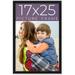 17X25 Frame Black Real Wood Picture Frame Width 0.75 Inches | Interior Frame Depth 0.5 Inches | Black Century Photo Frame Complete With UV Foam Board Backing & Hanging Hardware
