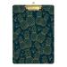 ALAZA Pineapple Palm Tree Navy Blue Clipboards for Kids Student Women Men Letter Size Plastic Low Profile Clip 9 x 12.5 in Silver Clip