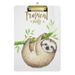 ALAZA Cute Baby Animal Sloth Clipboards for Kids Student Women Men Letter Size Plastic Low Profile Clip 9 x 12.5 in Silver Clip