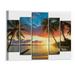 Large Ocean Canvas Wall Art Beach Sunrise Landscape Poster Modern Seascape Pictures HD Print on Canvas Framed Ocean Artwork for Living Room Kitchen Bedroom Wall Decorations Stretched Ready 20x16in