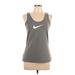 Nike Active Tank Top: Gray Solid Activewear - Women's Size Large