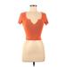 Topshop Short Sleeve T-Shirt: Orange Tops - Women's Size 6