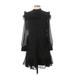 Ted Baker London Cocktail Dress - A-Line High Neck 3/4 sleeves: Black Dresses - Women's Size 4