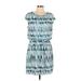 Guess Casual Dress - Mini Scoop Neck Short sleeves: Blue Dresses - Women's Size 12
