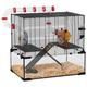 PawHut Hamster Cage w/ Tubes, Ramps, Platforms, Hut, 60 x 40 x 57cm