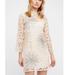 Free People Dresses | Free People North Star Mini Dress Ivory Lace Sequined @J | Color: Cream/Silver | Size: 0