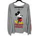 Disney Tops | Disney Mickey Mouse Gray Wide Raw Neckline Long Sleeve Graphic Tee Women Plus 3x | Color: Red | Size: 3x