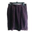 Madewell Skirts | Madewell Pleated Mini Skirt Silk Blend Women Sz Xs Polka Dot Pockets Purple | Color: Black/Purple | Size: Xs