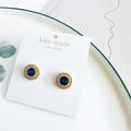 Kate Spade Jewelry | Kate Spade Halo Stud Earrings Blue | Color: Blue/Gold | Size: Os
