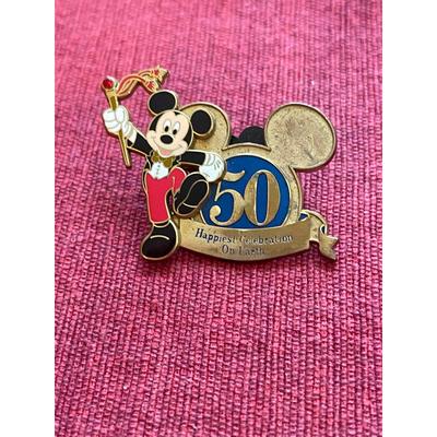 Disney Accessories | 50th Anniversary Mickey Mouse Pin 2005 Disney Happiest Homecoming | Color: Gold | Size: Os