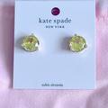 Kate Spade Jewelry | Kate Spade Rise & Shine Limelight Translucent Green Round Studs (Larger Sz) Nwot | Color: Green | Size: Os