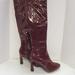 Nine West Shoes | Nine West Maroon Patent Leather Sizzle 8 Boots Heeled Knee High Sz 9m Womens New | Color: Red | Size: 9