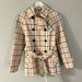 Coach Jackets & Coats | Coach Tattersall Plaid Trench Coat Size Small | Color: Cream | Size: S